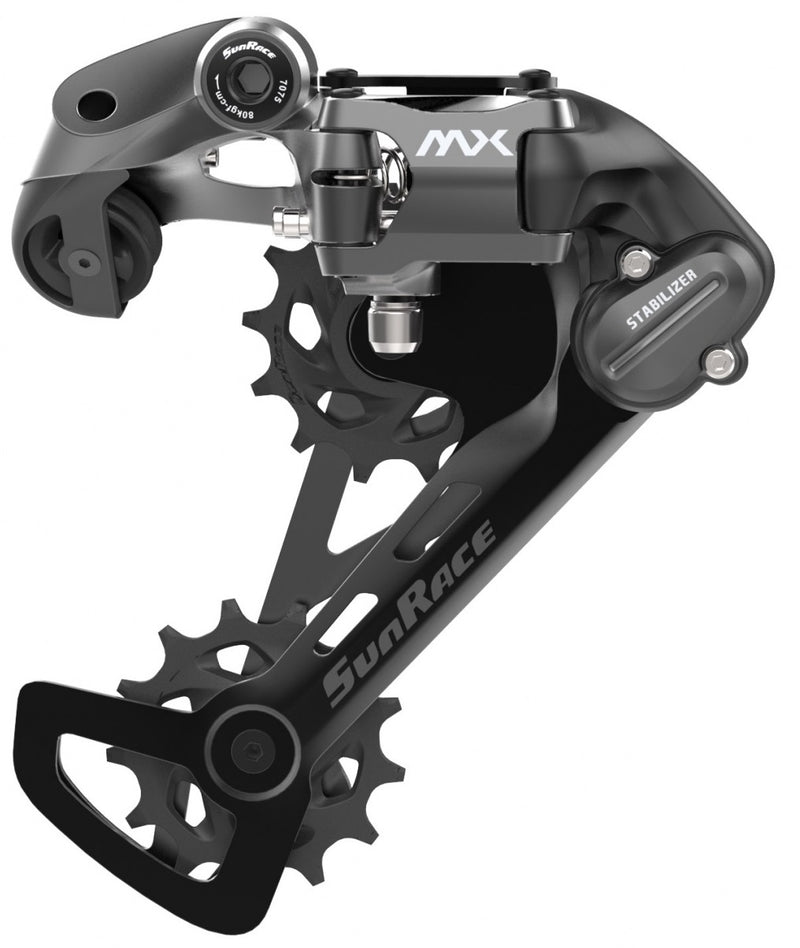 Achterderailleur 10/11/12-speed Sunrace RDMX600 met middellang kooi - directe montage - Zwart