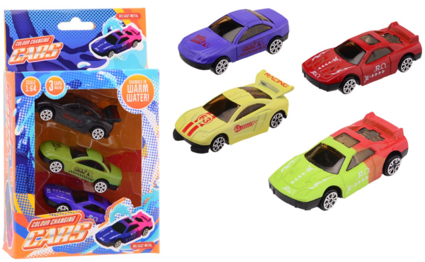 Kleur Veranderende Die-cast Raceauto, 3st.