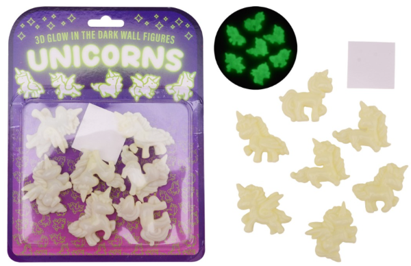 7 glow in the dark3D muur eenhoorns24543