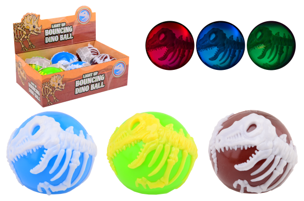 6 TPR dino bal met licht 24592