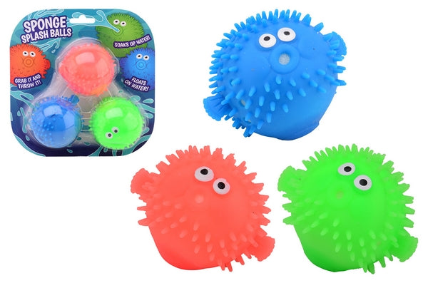 3 fluffy spons water ballen op krt.29674