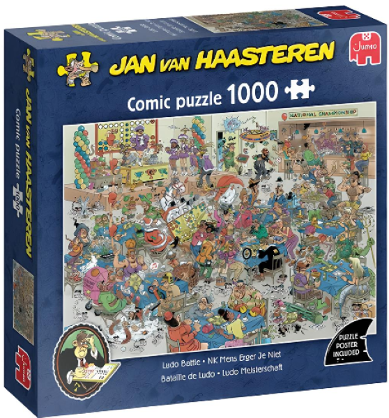 Jumbo Puzzel Jan Van Haasteren NK Mens Erger Je Niet 1000 Stukjes + Poster