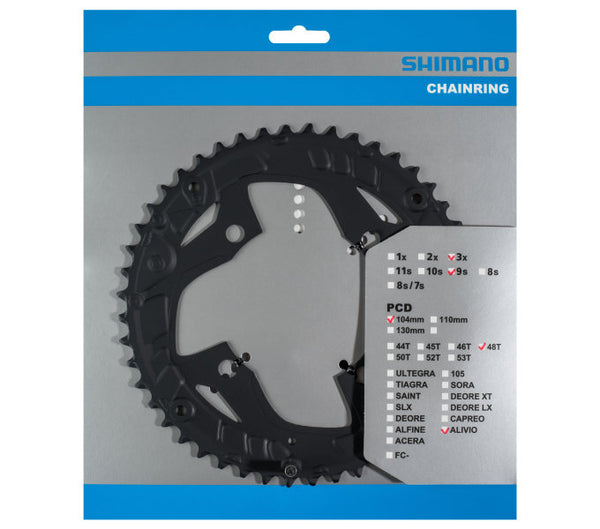 Kettingblad 48 tands Shimano Alivio FC-T4060 9 speed - zwart
