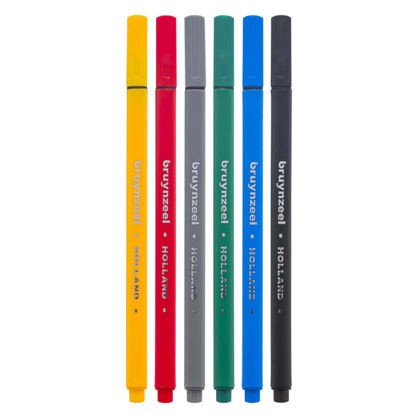 Bruynzeel Fineliner Set Basis 6 Kleuren