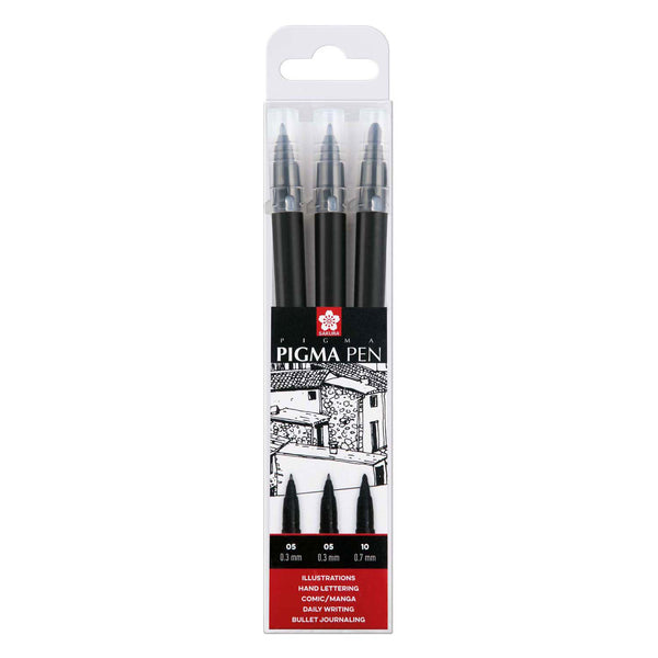 Sakura Pigma Pen Zwart Set 3