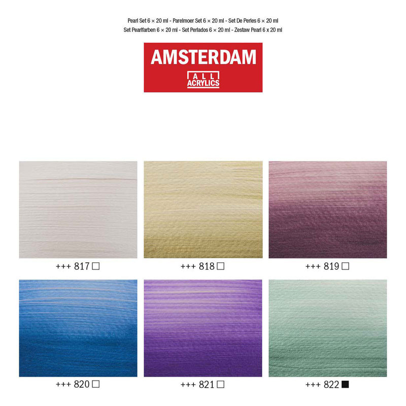 Amsterdam Standard Series Acrylverf Parelmoer Set 20ml, 6dlg.