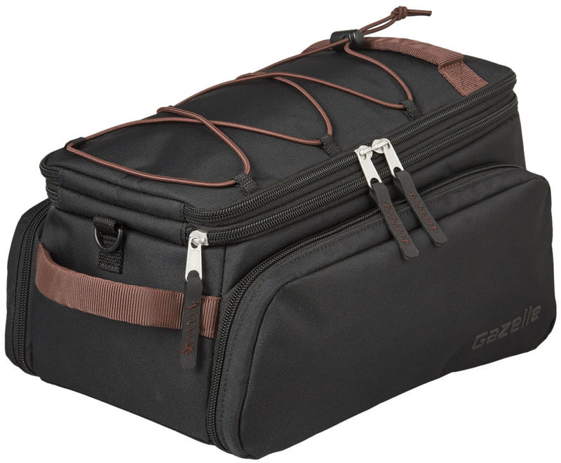 Bagagedragertas Gazelle Trunkbag 31 liter - zwart / donkerbruin