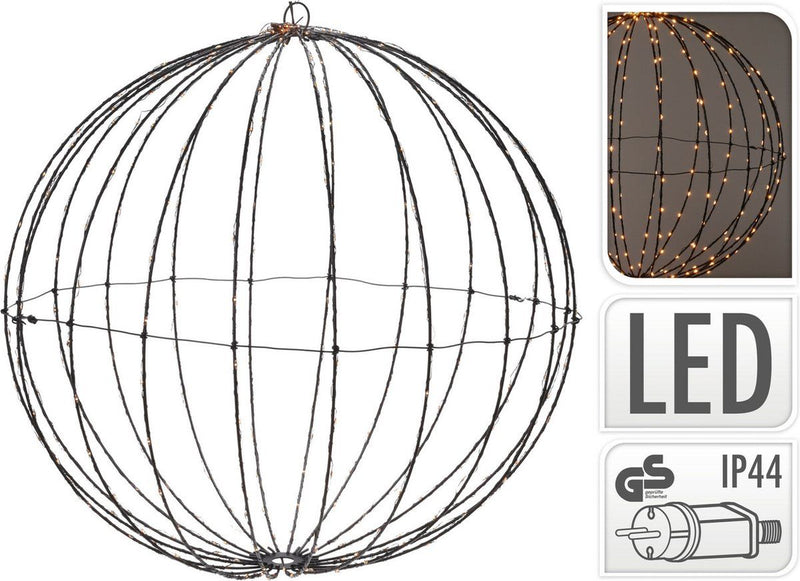 Lichtbol Zwart Metaal 40 cm 240 LEDs Timer IP44