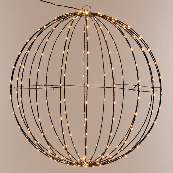 Lichtbol Zwart Metaal 40 cm 240 LEDs Timer IP44