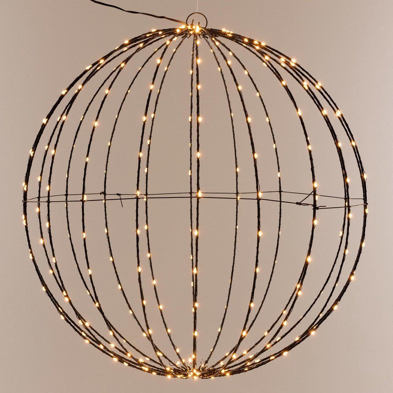 Lichtbol Zwart Metaal 40 cm 240 LEDs Timer IP44