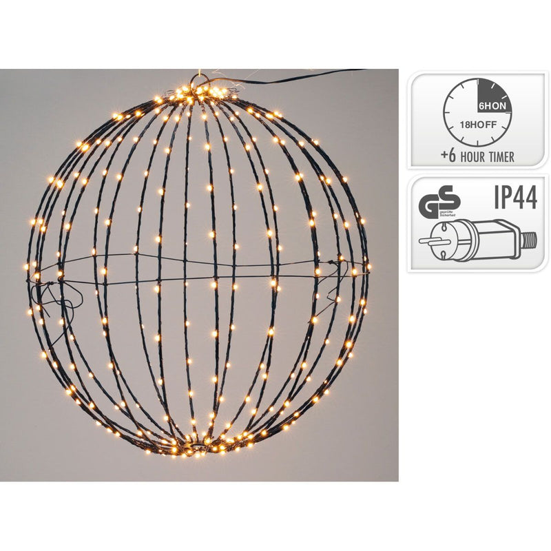 Kerstverlichting -  Lichtbol met 400 led - Metaal - 60 cm - met Timer - extra warm wit