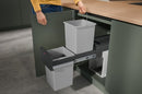 Hailo Inbouwemmer Eco-line Duo L 2x14 L Staal/Zwart