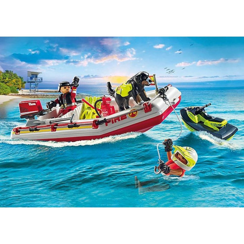 Playmobil Action Heroes Brandweerboot met waterscooter
