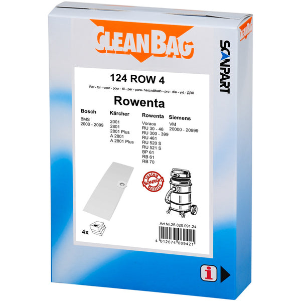 Scanpart Cleanbag 124row4 Stofzak Rowenta Vorace Zr804