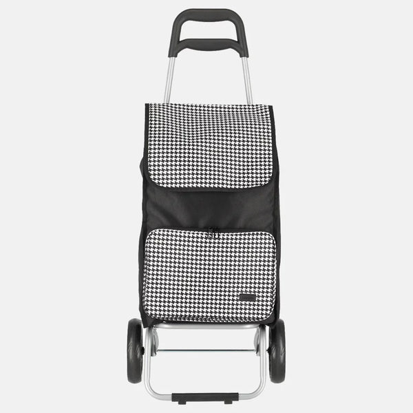 Travelite boodschappentrolley - black bird printing