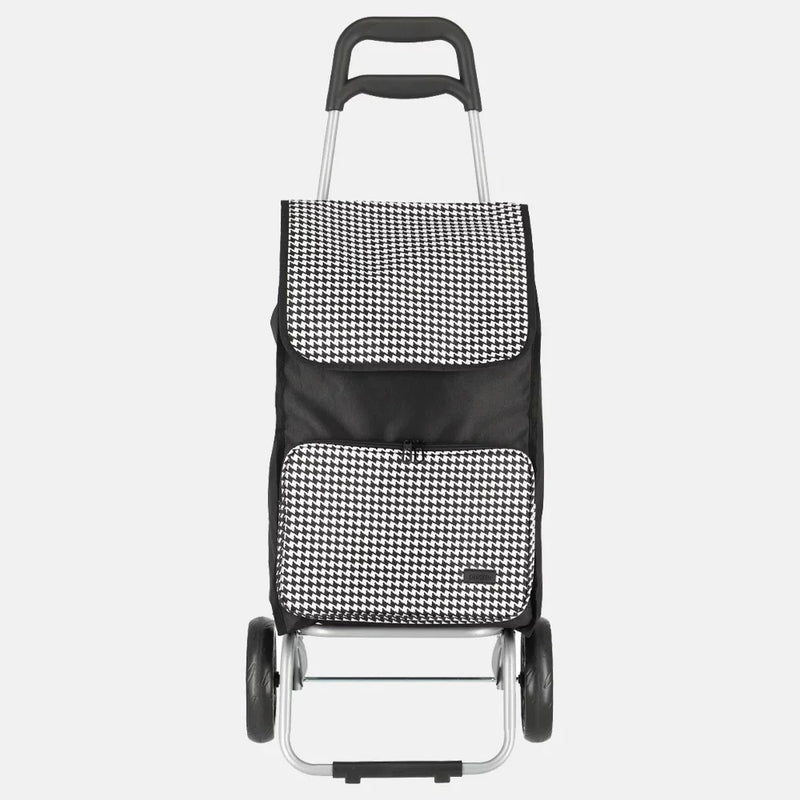 Travelite boodschappentrolley - black bird printing