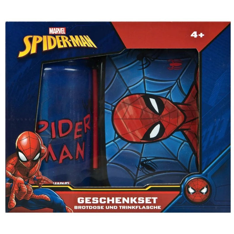 Spiderman Broodtrommel en Drinkfles Rood/Zwart/Blauw