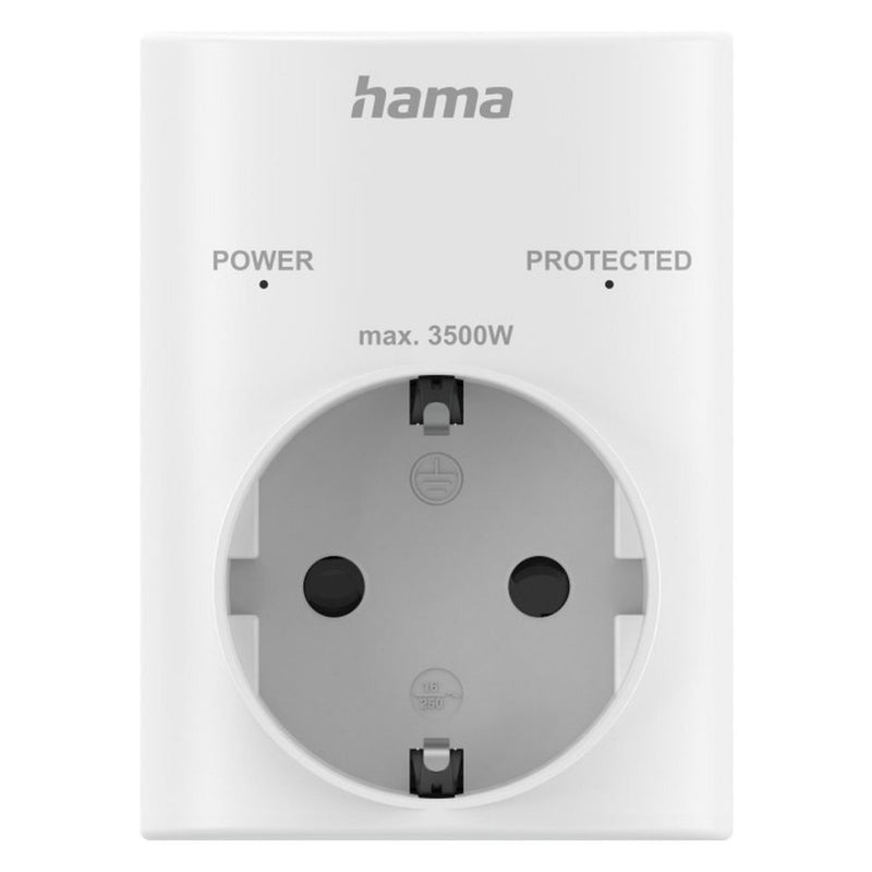 Hama Stopcontactadapter Geaard Stopcontact met Overspanningsbeveiliging Netspanning Wit