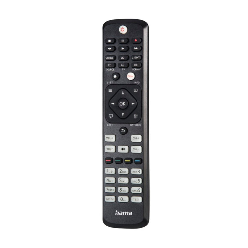 Hama Universele Afstandsbediening Philips TV IR Lerend + Lichtgevende Toetsen Zwart