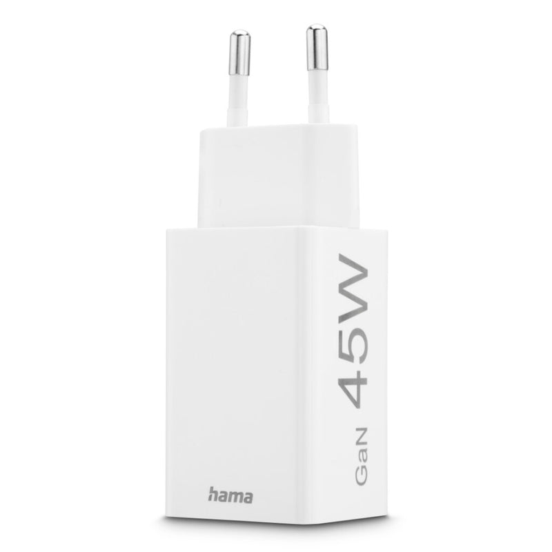 Hama Snellader 1x USB-C PD 1x USB-A QC Mini-oplader 45 W Wit