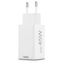 Hama Snellader GaN 1x USB-C PD 2x USB-A QC Mini-oplader 45 W Wit