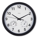 Hama Wandklok Malta met Thermo-Hygrometer Tikt Niet 25 cm Zwart/Wit