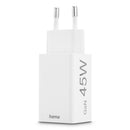 Hama Snellader 1x USB-C PD 1x USB-A QC 45W Wit