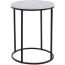 Bijzettafels -  Marmerlook -  wit - 40xH50 en 30xH40 cm