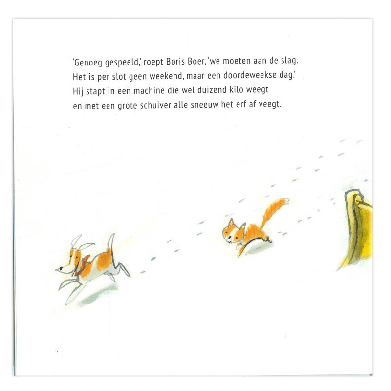 Boer Boris in de sneeuw