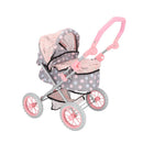 Poppenwagen 65x35.5x75 cm Grijs/Roze