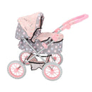 Poppenwagen 65x35.5x75 cm Grijs/Roze