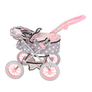 Poppenwagen 65x35.5x75 cm Grijs/Roze