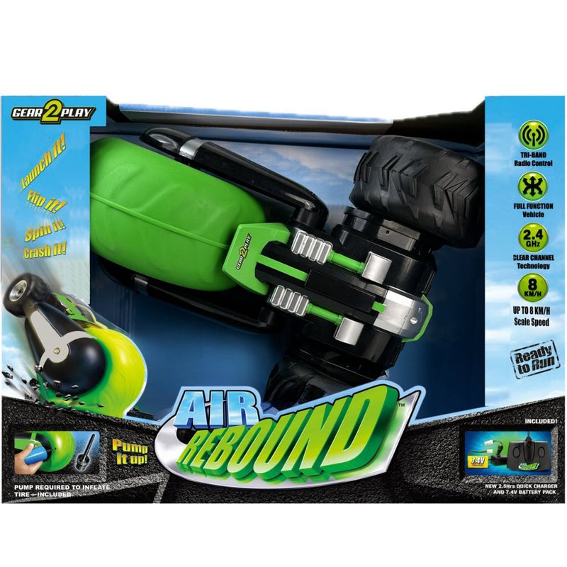 Gear2Play RC Air Rebound Stuntauto met 3 Wielen Groen/Zwart