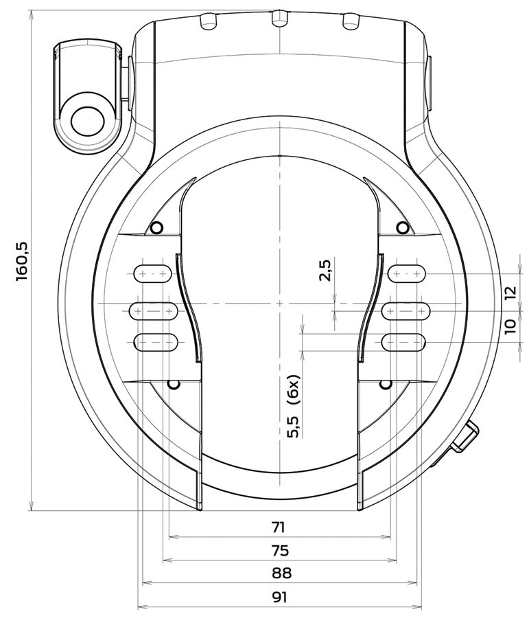 Ringslot Axa Defender Retractable met uitneembare sleutel - zwart