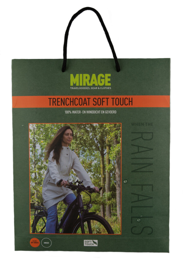 Regenjas Mirage Rainfall Trenchcoat - maat M - gemaakt van polyester soft touch - off white