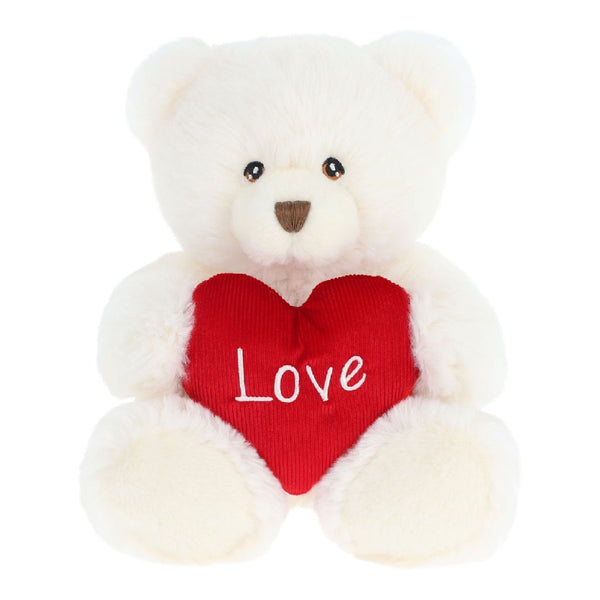 Keeleco Knuffel Beer met Hart 20 cm Wit