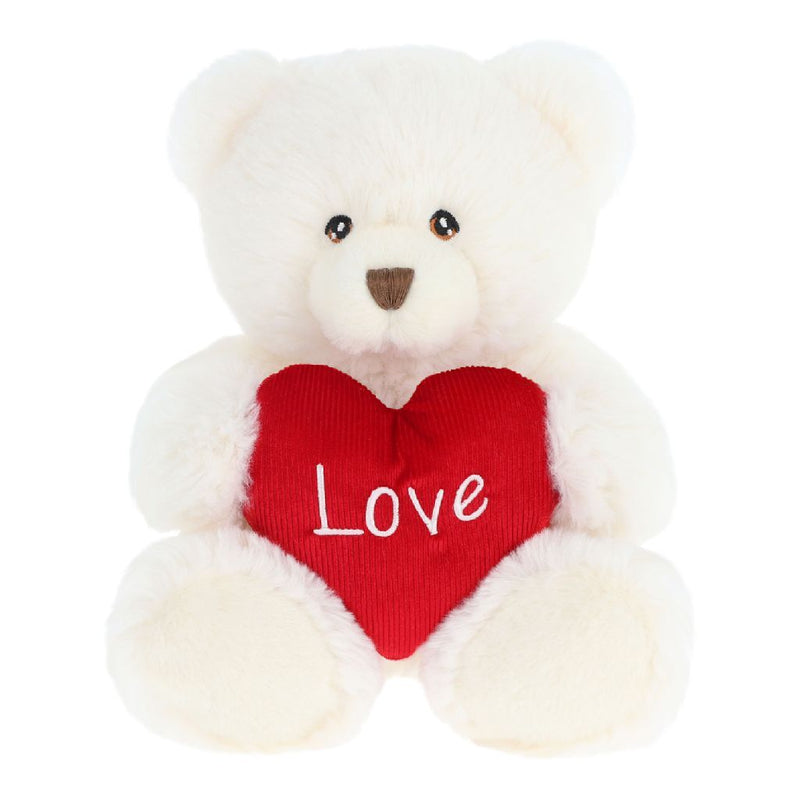 Keeleco Knuffel Beer met Hart 20 cm Wit