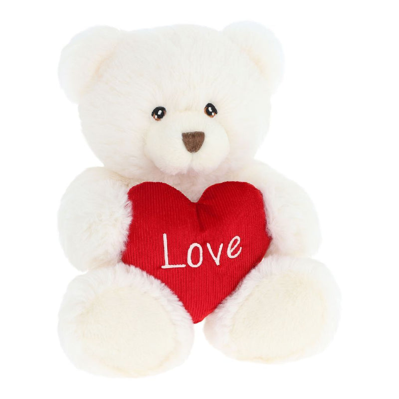 Keeleco Knuffel Beer met Hart 25 cm Wit