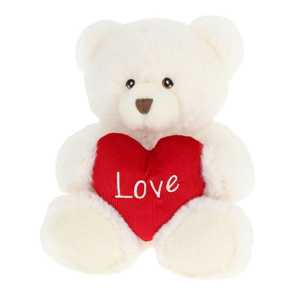 Keeleco Knuffel Beer met Hart 30 cm Wit