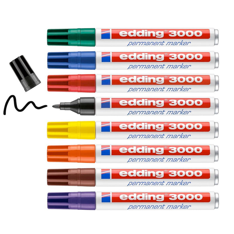 Viltstift Permanent Edding 3000 rond 1.5-3mm, 10st.