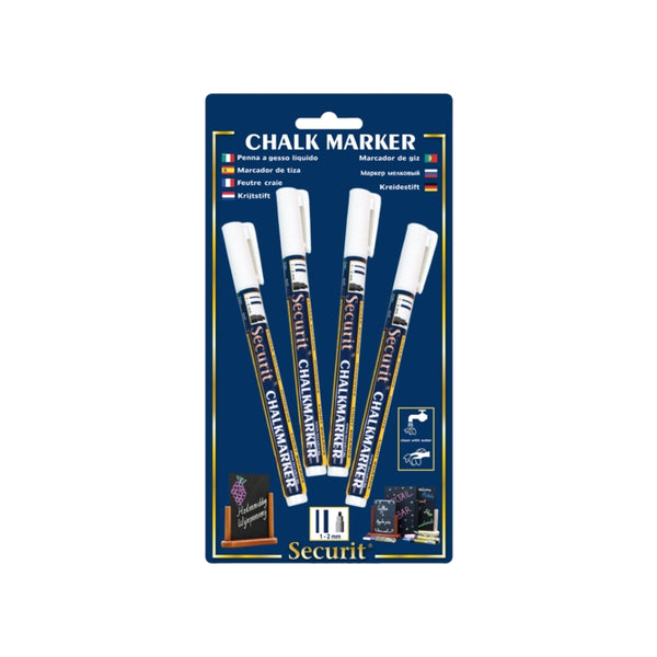 Krijtstift Rond Wit 1-2mm, 4st