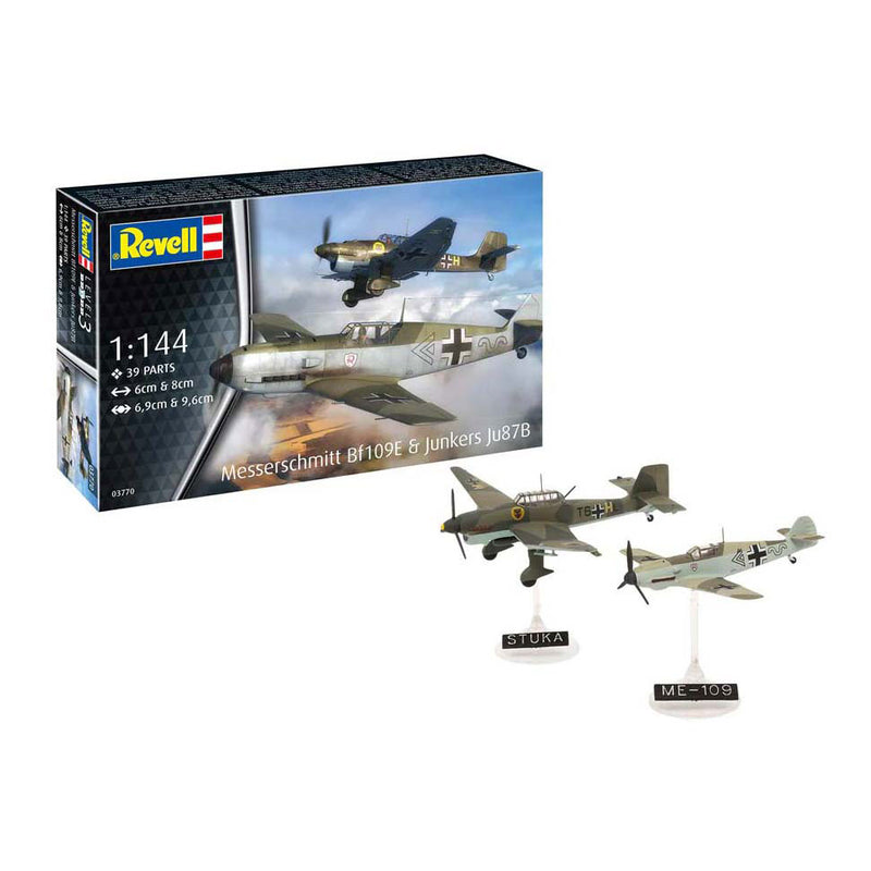 Revell Modelbouwpakket - Messerschmitt Bf109E & Junkers Ju87B 1:144 - 39dlg.