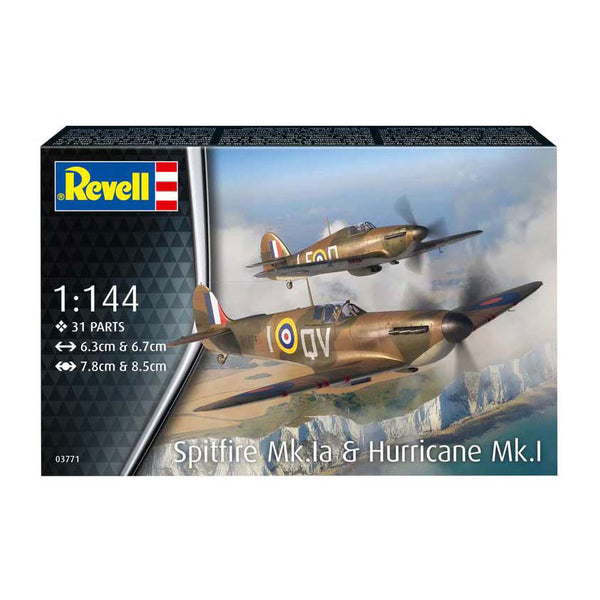 Revell Modelbouwpakket - Spitfire Mk.1a & Hurricane Mk.1 1:144 - 31dlg.