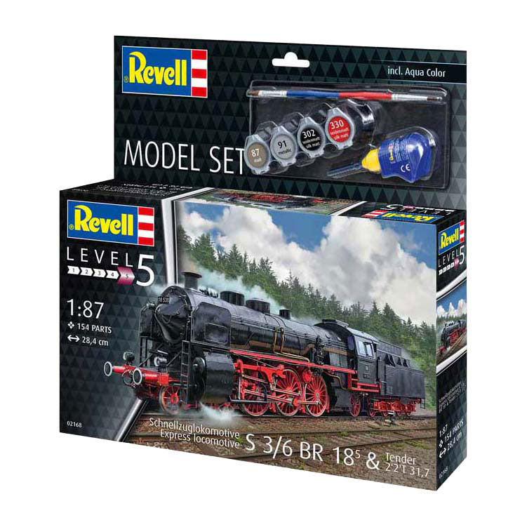 Revell Modelbouwpakket - Schnellzuglokomotive S3/6 BR18 mit Tende 1:87 - 154dlg.