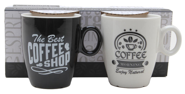 Cuisine Performance Koffiemok 180ml 2 stuks Black White