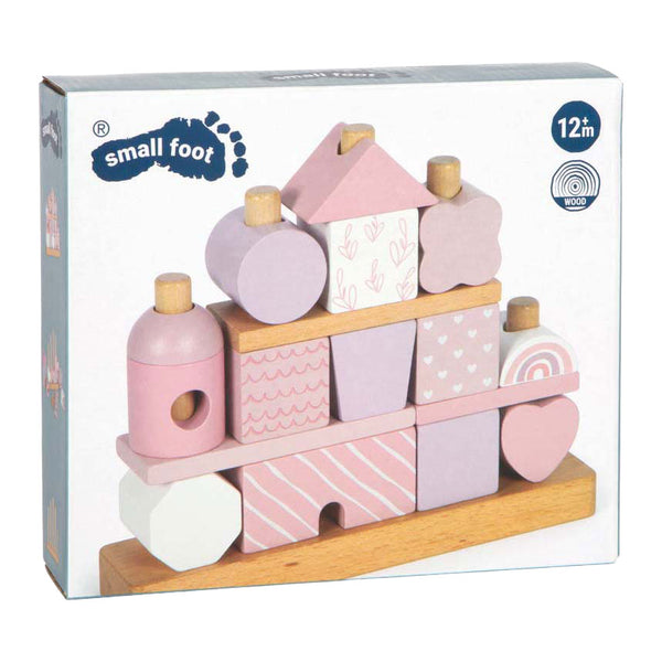 Small Foot - Houten Stapelhuis Roze - 18dlg.