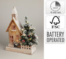 Verlicht Kersthuis - 44cm