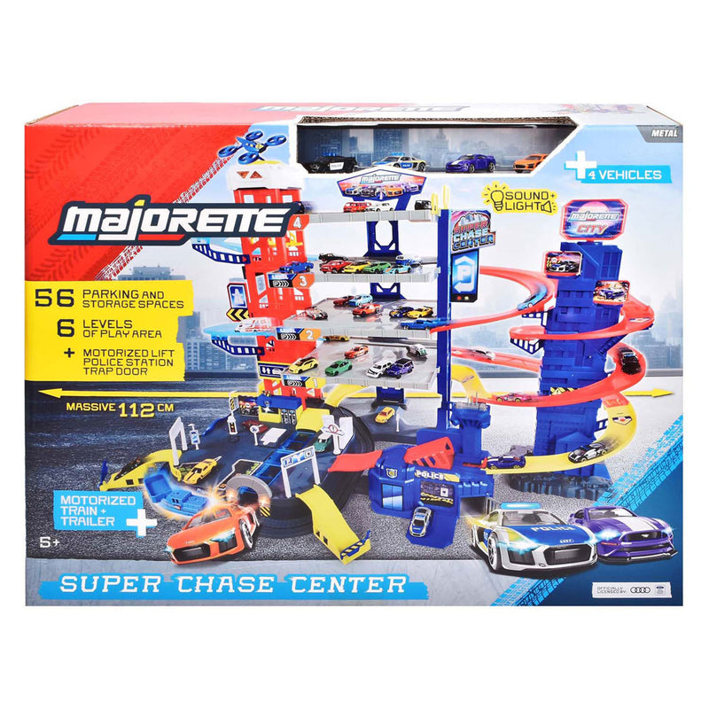 Majorette Super Chase Center met 5 Voertuigen