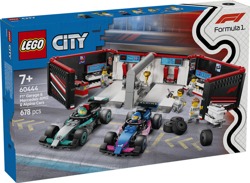 Lego City 60444 F1 Garage met Mercedes-AMG en Alpine Auto&