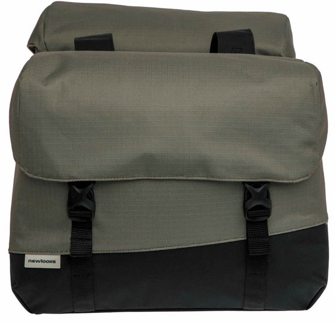 Dubbele fietstas New Looxs Joli 37 liter 38 x 18 x 29 cm (2x) - zwart/groen